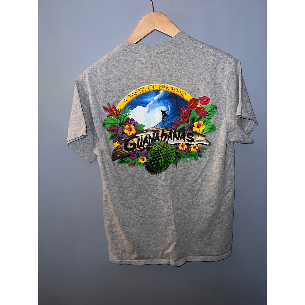 Gildan Guanabanas Jupiter Florida Surfing Graphic T-Shirt Gray Mens Medium